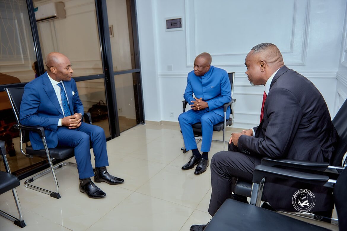 KINSHASA-Union sacrée : Le Gouverneur Jean Jacques Purusi et le Vice-Gouverneur Jean Jacques Elakano reçus par l’Honorable Augustin Kabuya après leur investiture