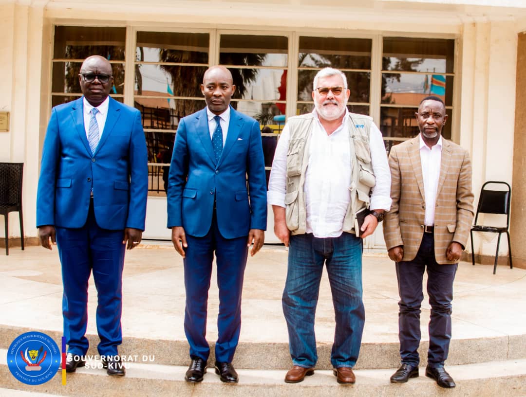 Le Gouverneur de province Jean Jacques Purusi Sadiki a reçu en audience la délégation du Programme Alimentaire Mondial bureau du Sud-Kivu et Maniema